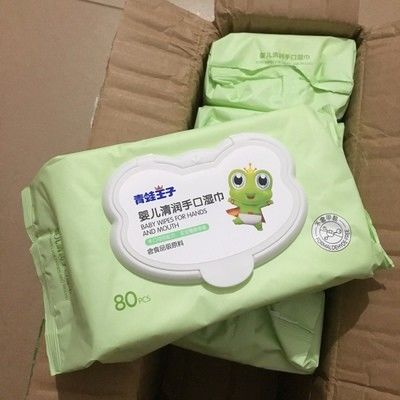 漫画様式の有機性敏感な皮の赤ん坊のぬれたワイプの習慣は100pcに1つを詰めた