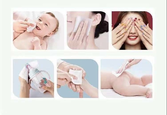 化粧品の100%の綿タオルの使い捨て可能な表面タオルの構造の乾燥したワイプ80pcs