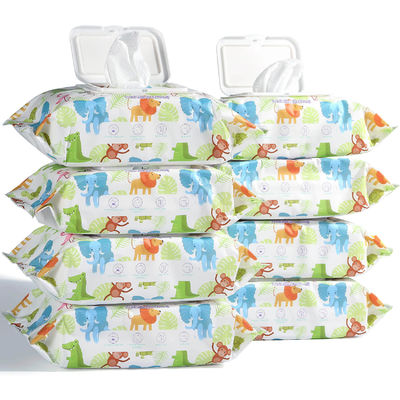 ぬれたティッシュ 80 は赤ん坊のためのふたが付いている柔らかい非編まれた赤ん坊のワイプを数えます