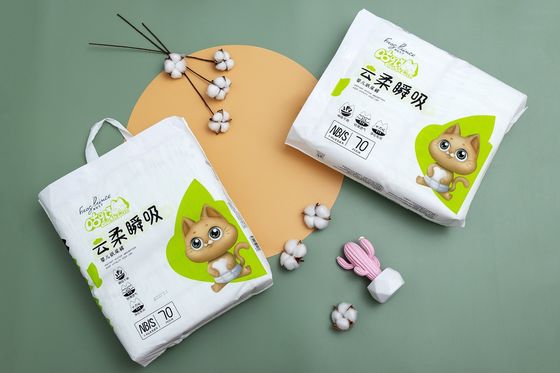 非編まれた生地のPE Backsheetが付いている使い捨て可能な赤ん坊のおむつ