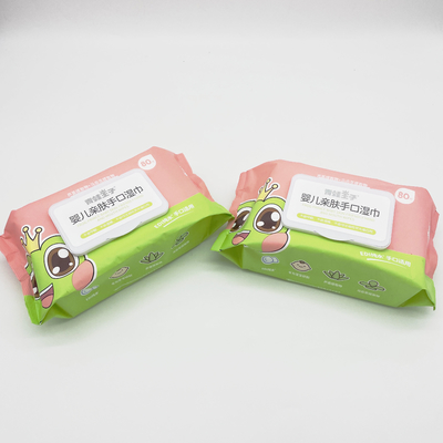 自由な帽子のUnscentプラスチック アルコールが付いている80Pcs有機性赤ん坊のぬれたワイプ