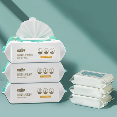 OEM ODMの赤ん坊クリーニングの表面のためのぬれた水美顔術の有機性Compostableワイプ
