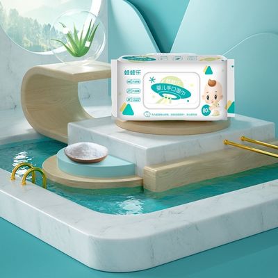 自然で柔らかい有機性水ぬれた赤ん坊のワイプ