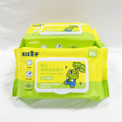 OEMのアルコールなしでぬれたワイプ50pcsを消毒する私用ロゴ手