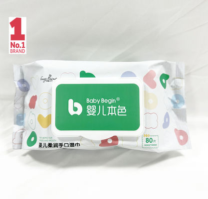 Spunlaceの生地の赤ん坊の赤ん坊のために使い捨て可能なぬれたワイプの非編まれた生地