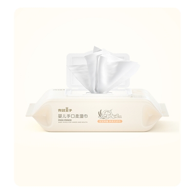 Oemの注文の生物degrable赤ん坊の携帯用ぬれたワイプの商標80pcs水ワイプ