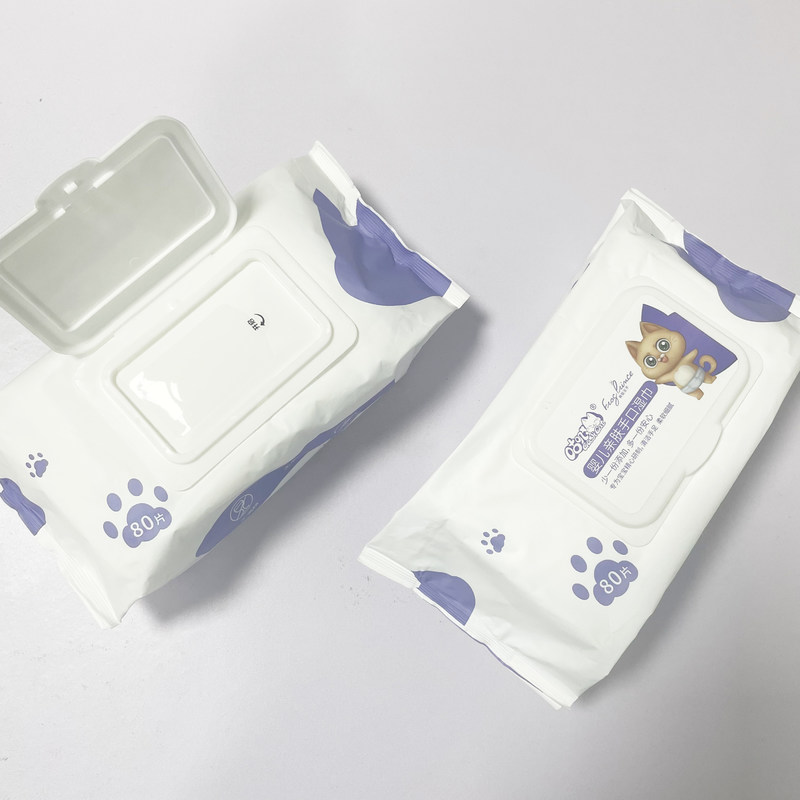 純粋な水赤ん坊の心配のための生物分解性の非編まれた生地のUnscentedのぬれたワイプ80pcs