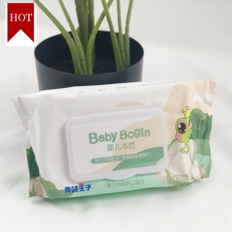 赤ん坊のスキン ケアのためのOEMの純粋な水有機性生物分解性の使い捨て可能なワイプ80PCS