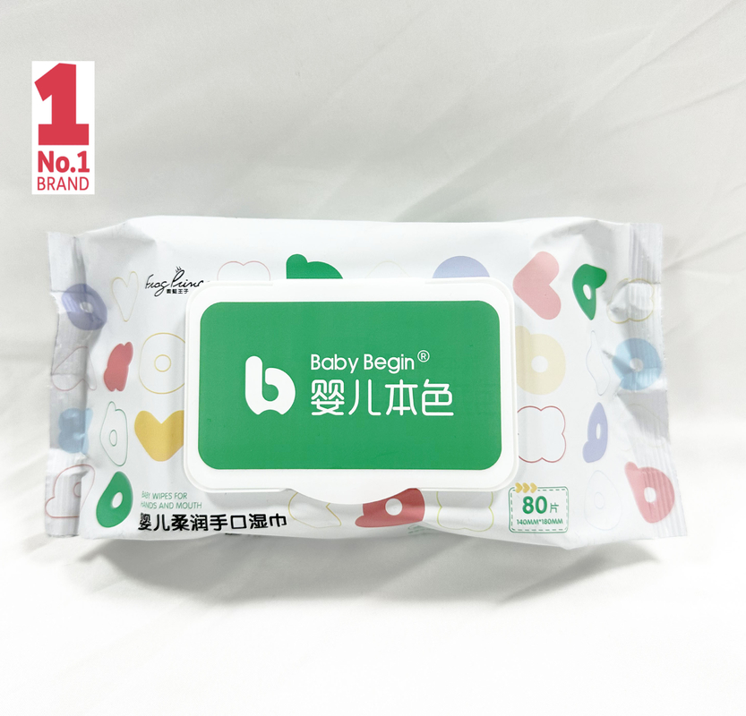 Spunlaceの生地の赤ん坊の赤ん坊のためのぬれたワイプの非編まれた生地の卸売の使い捨て可能なワイプ